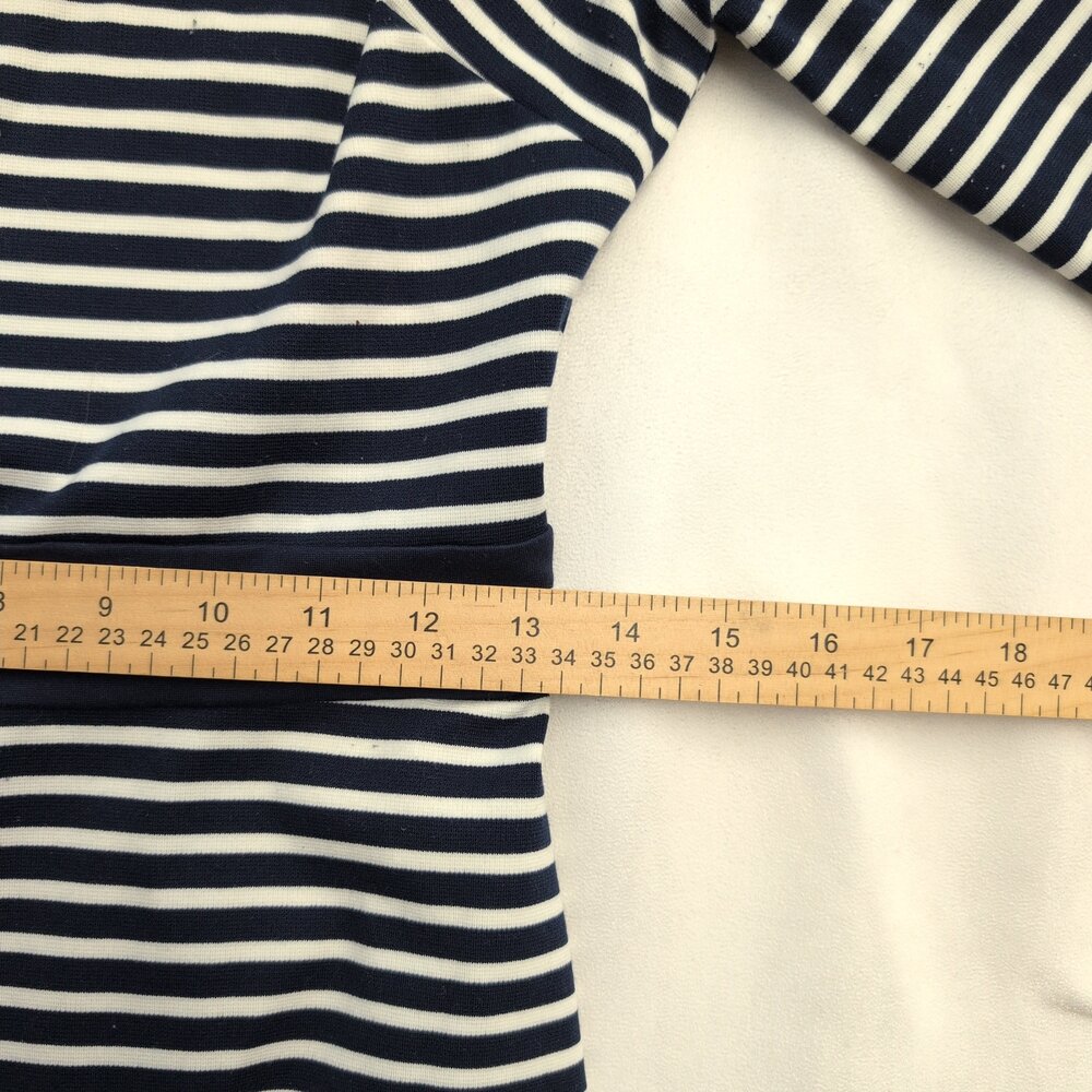 Draper James Navy White Striped Midi Dress Size XS - Picture 9 of 10